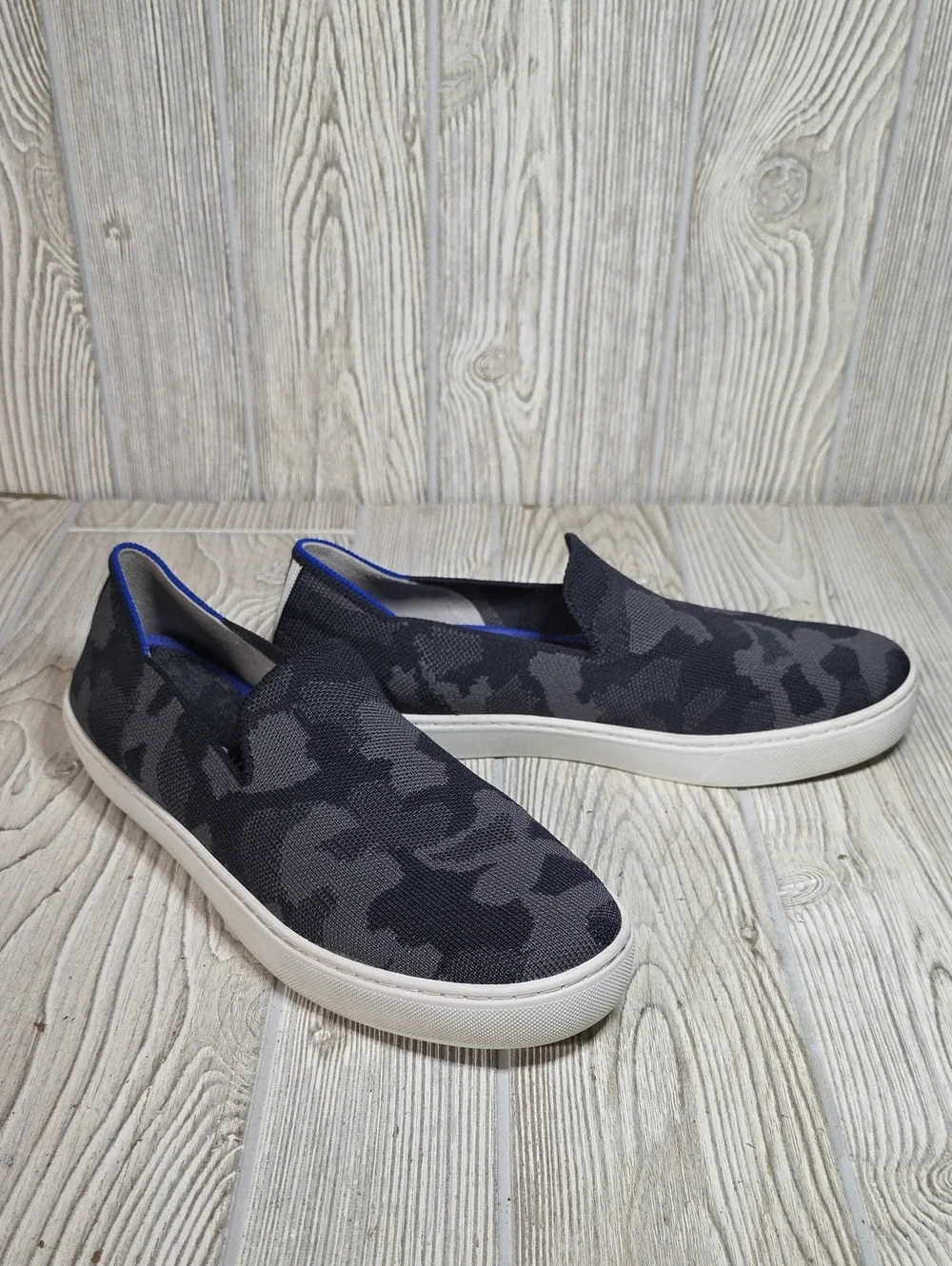 Rothy's The Original Slip On Sneakers Grey Camo Womens size 9.5